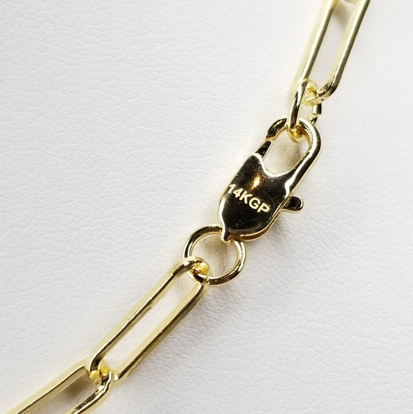 NWT 14K Gold Paper Clip Links Chain Necklace NWT - Picture 8 of 8
